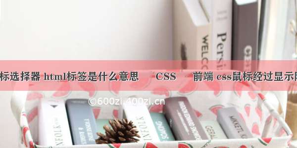 css下标选择器 html标签是什么意思 – CSS – 前端 css鼠标经过显示隐藏层