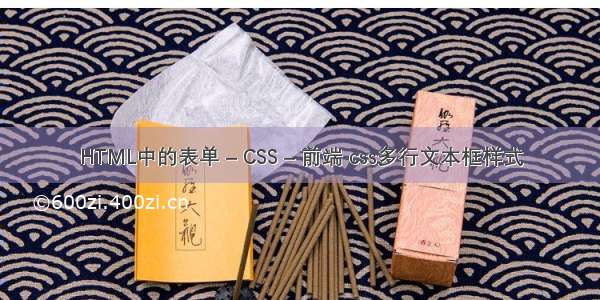 HTML中的表单 – CSS – 前端 css多行文本框样式