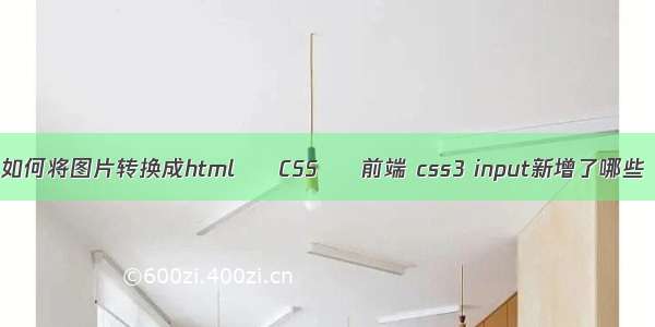 如何将图片转换成html – CSS – 前端 css3 input新增了哪些