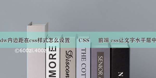 dw内边距在css样式怎么设置 – CSS – 前端 css让文字水平居中