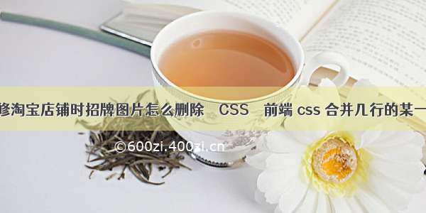 装修淘宝店铺时招牌图片怎么删除 – CSS – 前端 css 合并几行的某一列