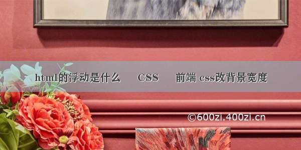 html的浮动是什么 – CSS – 前端 css改背景宽度