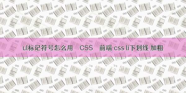 ul标记符号怎么用 – CSS – 前端 css li下划线 加粗