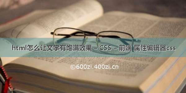 html怎么让文字有饱满效果 – CSS – 前端 属性编辑器css