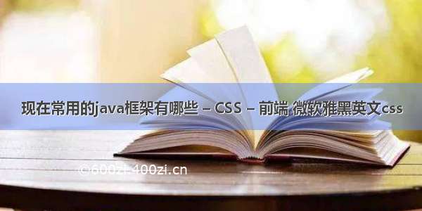 现在常用的java框架有哪些 – CSS – 前端 微软雅黑英文css