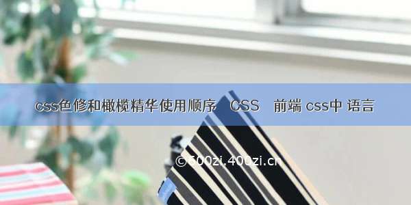 css色修和橄榄精华使用顺序 – CSS – 前端 css中 语言