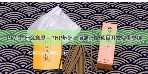 PWP是什么意思 – PHP基础 – 前端 php项目开发实训总结