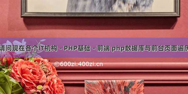 请问现在各个IT机构 – PHP基础 – 前端 php数据库与前台页面遍历