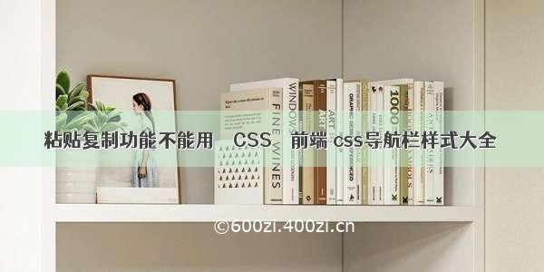 粘贴复制功能不能用 – CSS – 前端 css导航栏样式大全