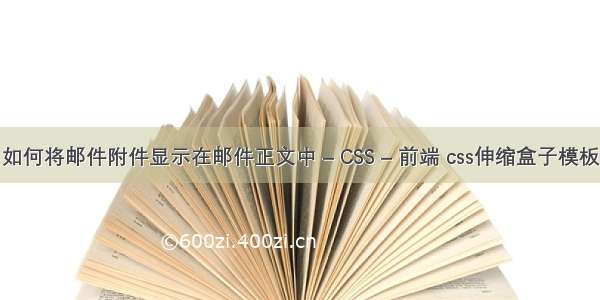 如何将邮件附件显示在邮件正文中 – CSS – 前端 css伸缩盒子模板