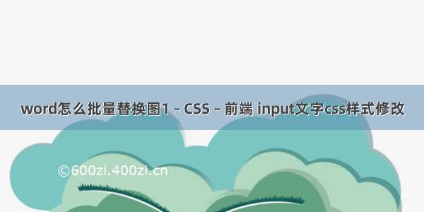 word怎么批量替换图1 – CSS – 前端 input文字css样式修改