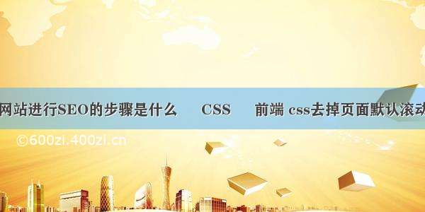 对网站进行SEO的步骤是什么 – CSS – 前端 css去掉页面默认滚动条