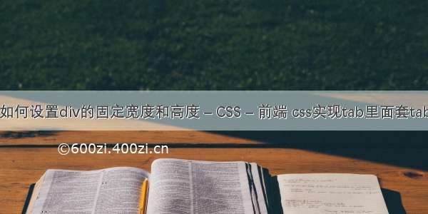 如何设置div的固定宽度和高度 – CSS – 前端 css实现tab里面套tab