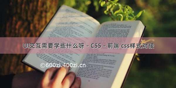 UI交互需要学些什么呀 – CSS – 前端 css样式对接