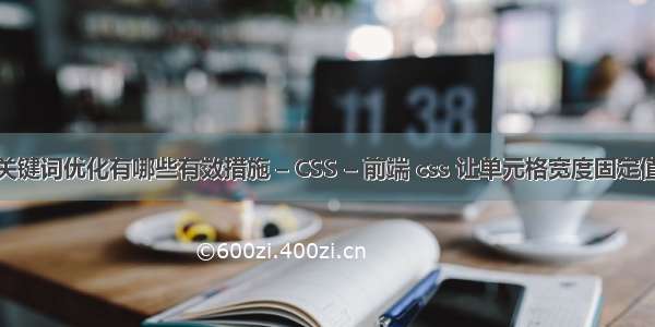 关键词优化有哪些有效措施 – CSS – 前端 css 让单元格宽度固定值