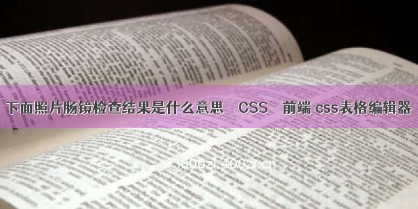 下面照片肠镜检查结果是什么意思 – CSS – 前端 css表格编辑器