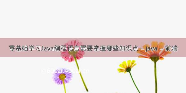 零基础学习Java编程语言需要掌握哪些知识点 – java – 前端