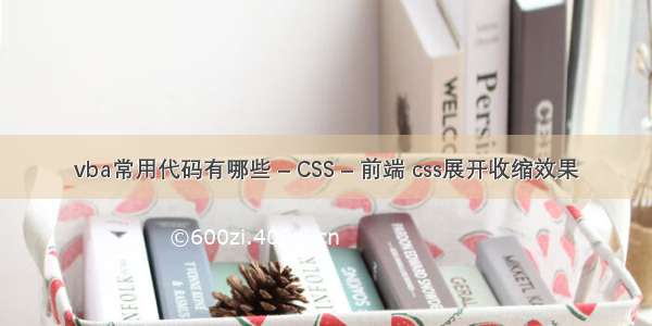 vba常用代码有哪些 – CSS – 前端 css展开收缩效果