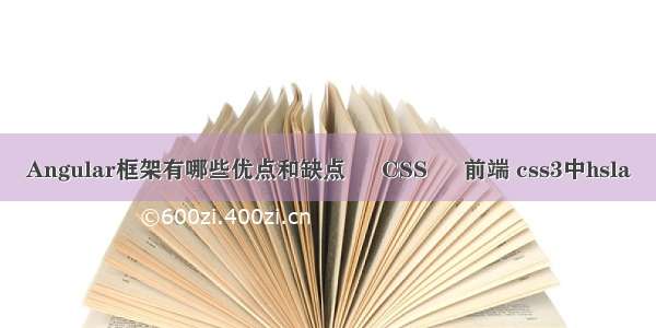 Angular框架有哪些优点和缺点 – CSS – 前端 css3中hsla