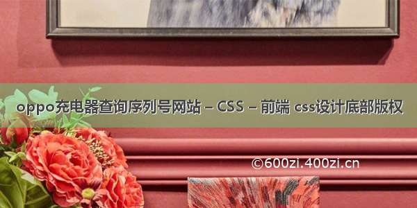 oppo充电器查询序列号网站 – CSS – 前端 css设计底部版权