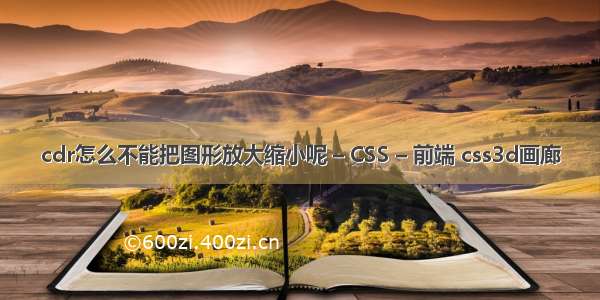 cdr怎么不能把图形放大缩小呢 – CSS – 前端 css3d画廊