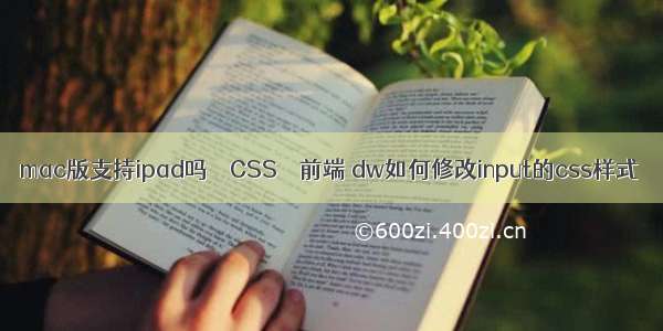 mac版支持ipad吗 – CSS – 前端 dw如何修改input的css样式