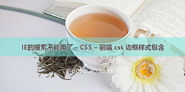 IE的搜索不能用了 – CSS – 前端 css 边框样式包含