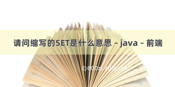 请问缩写的SET是什么意思 – java – 前端