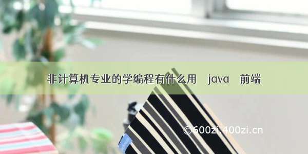 非计算机专业的学编程有什么用 – java – 前端