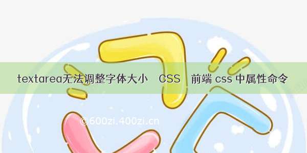 textarea无法调整字体大小 – CSS – 前端 css 中属性命令