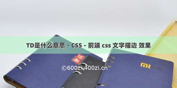 TD是什么意思 – CSS – 前端 css 文字描边 效果