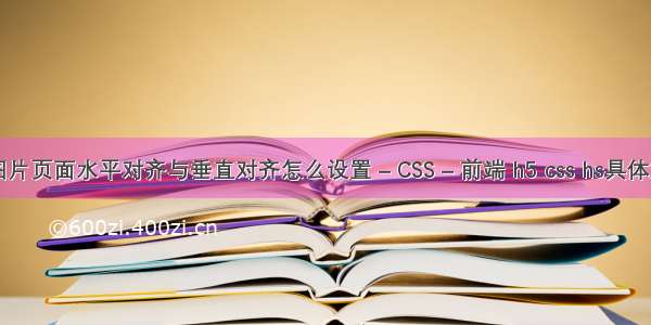 WORD图片页面水平对齐与垂直对齐怎么设置 – CSS – 前端 h5 css hs具体如何使用