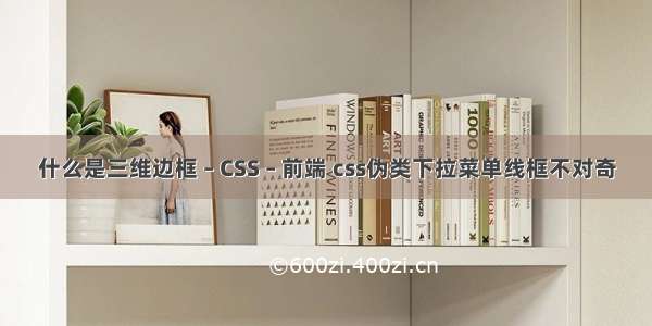 什么是三维边框 – CSS – 前端 css伪类下拉菜单线框不对奇