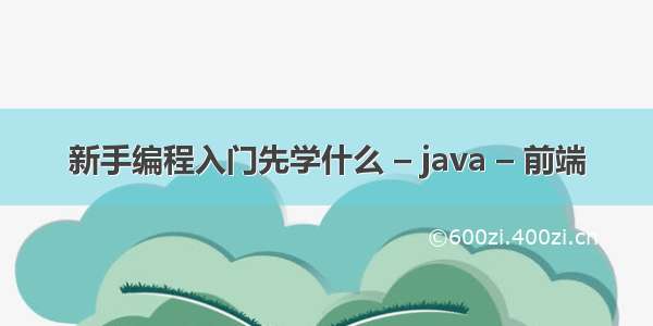 新手编程入门先学什么 – java – 前端