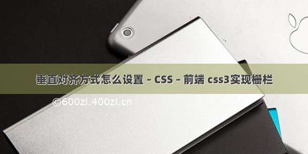 垂直对齐方式怎么设置 – CSS – 前端 css3实现栅栏