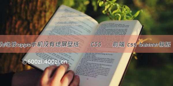 为啥我oppo手机没有熄屏壁纸 – CSS – 前端 css banner模版