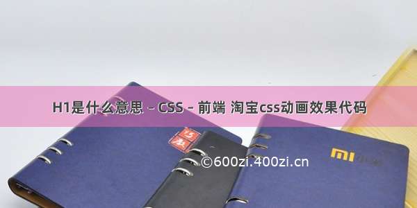 H1是什么意思 – CSS – 前端 淘宝css动画效果代码