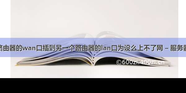 把一个路由器的wan口插到另一个路由器的lan口为设么上不了网 – 服务器 – 前端