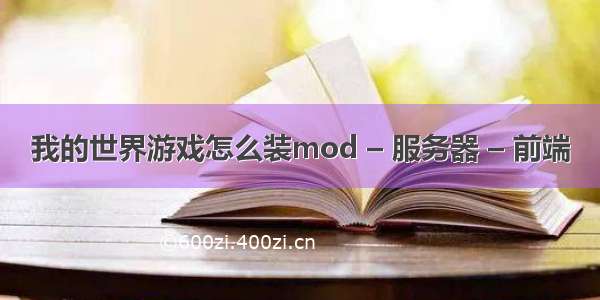 我的世界游戏怎么装mod – 服务器 – 前端