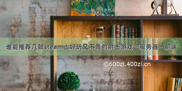 谁能推荐几款steam上好玩又不贵的射击游戏 – 服务器 – 前端