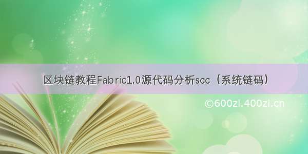 区块链教程Fabric1.0源代码分析scc（系统链码）