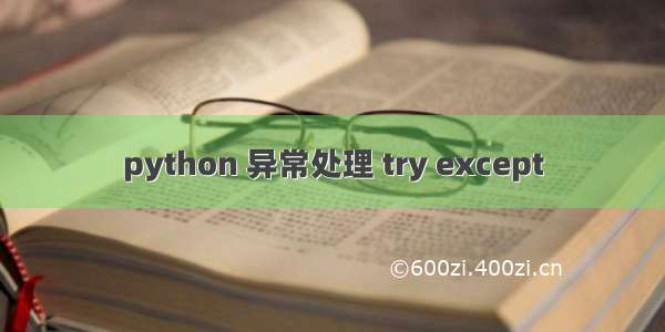 python 异常处理 try except