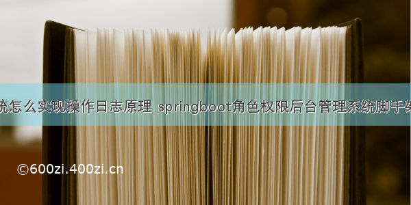 后台管理系统怎么实现操作日志原理_springboot角色权限后台管理系统脚手架实战开发教