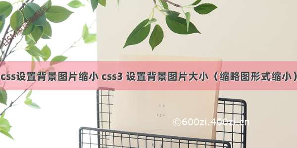 css设置背景图片缩小 css3 设置背景图片大小（缩略图形式缩小）