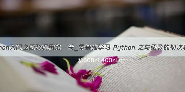 python入门之函数调用第一关_零基础学习 Python 之与函数的初次相见