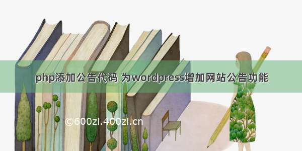 php添加公告代码 为wordpress增加网站公告功能