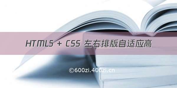 HTML5 + CSS 左右排版自适应高