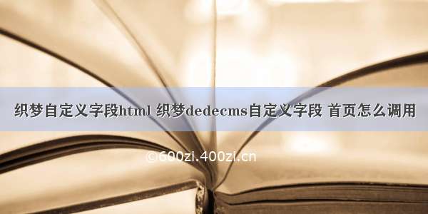 织梦自定义字段html 织梦dedecms自定义字段 首页怎么调用