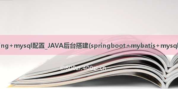 java+spring+mysql配置_JAVA后台搭建(springboot+mybatis+mysql)项目搭建