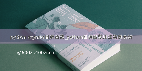 python asyncio回调函数_python回调函数用法实例分析